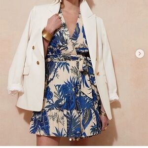 BR cotton wrap mini dress